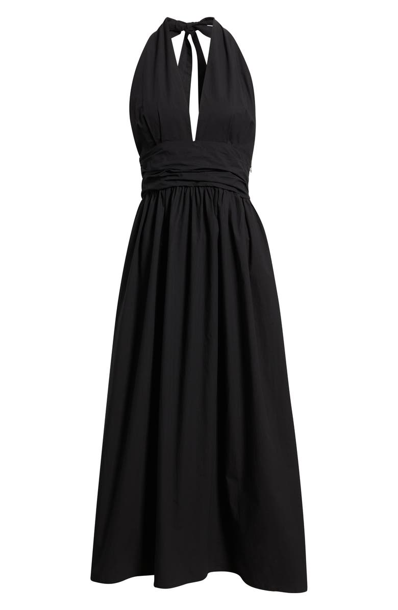 DELUC Cassis Halter Cotton Poplin Maxi Dress, Main, color, 