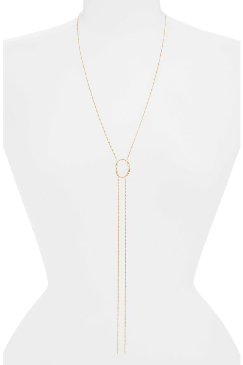 Knotted Y-Necklace, Main, color, GOLD