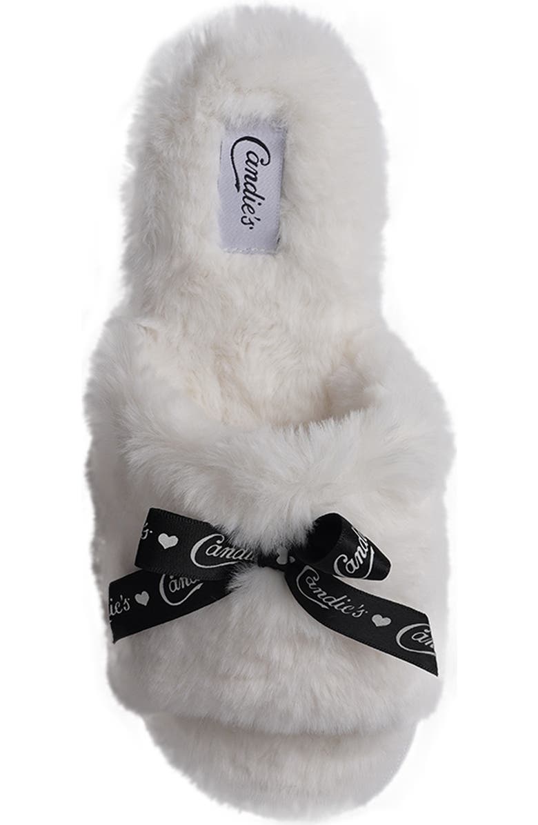 Candie's Zazas Faux Fur Slide Sandal, Alternate, color, Natural