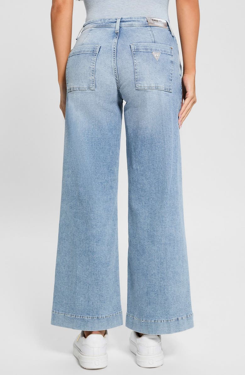 GUESS Zoya Crop Wide Leg Jeans, Alternate, color, Belt-Open