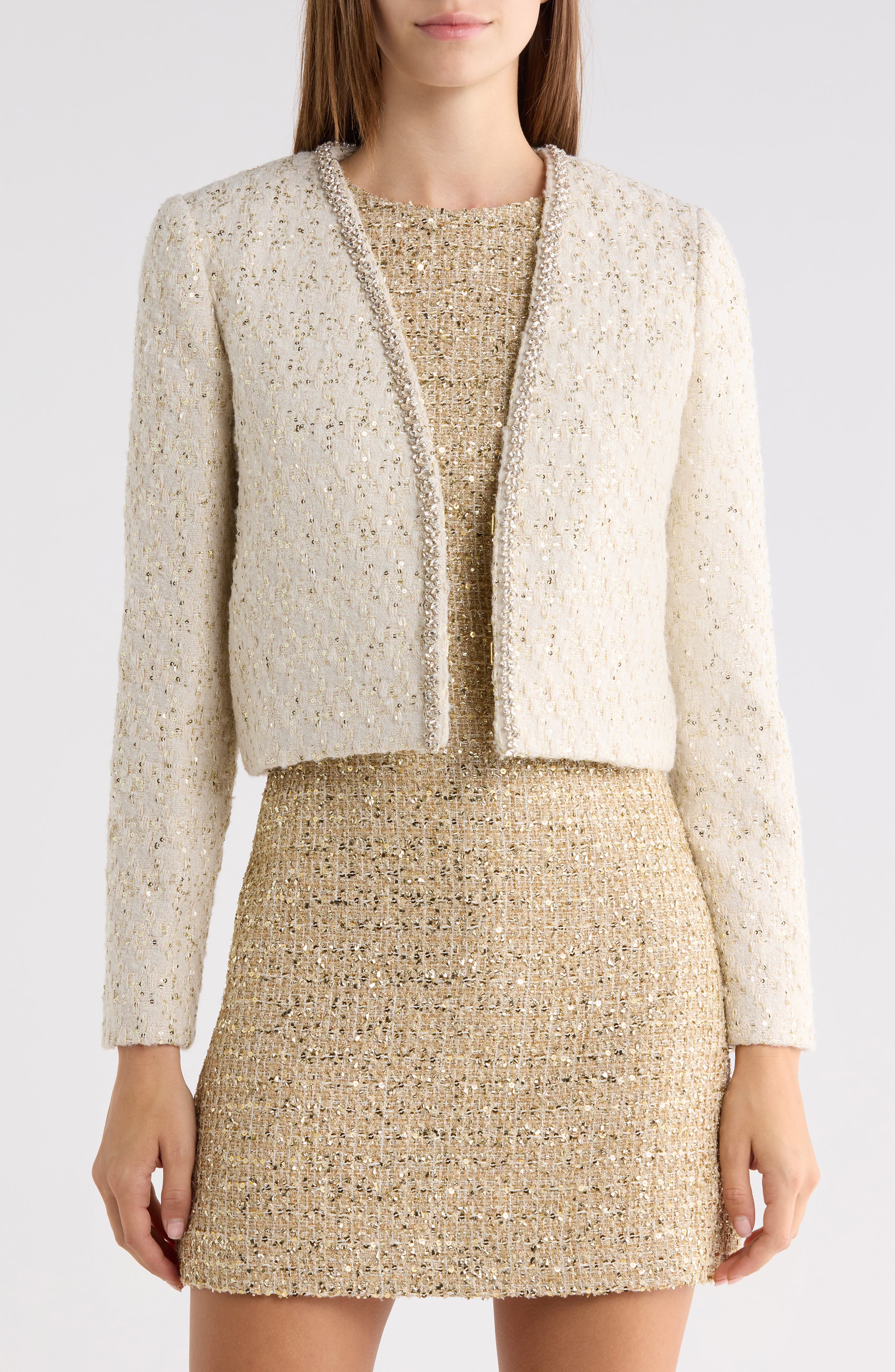 Kidman Embellished Open Front Crop Jacket