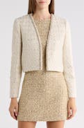 ALICE + OLIVIA Kidman Embellished Open Front Crop Jacket
