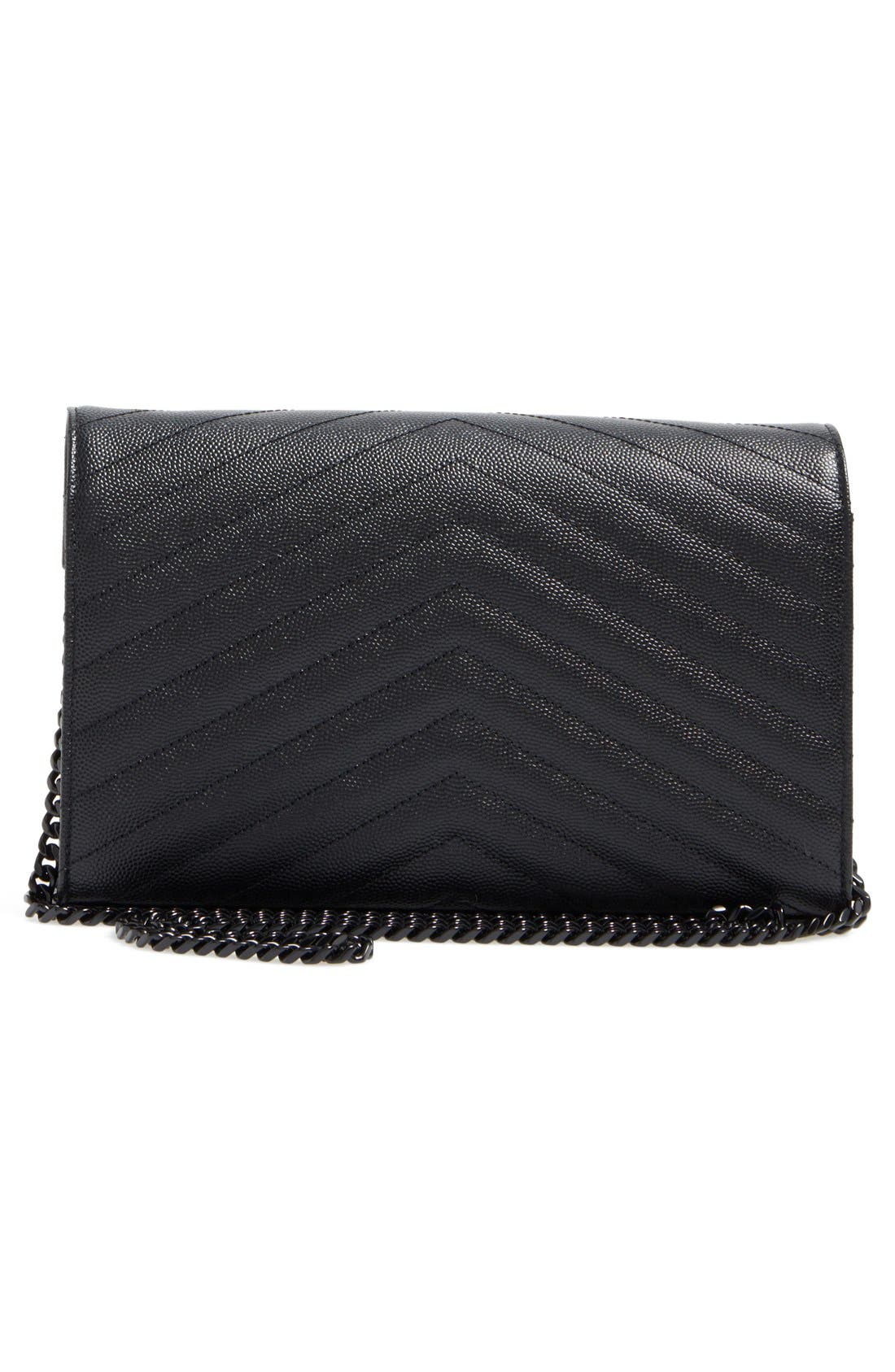 Monogram Quilted Leather Wallet on a Chain, Alternate, color, NERO