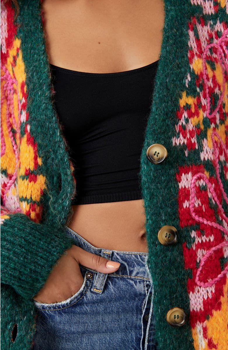 Free People Alexis Floral Pattern Cardigan, Alternate, color, 