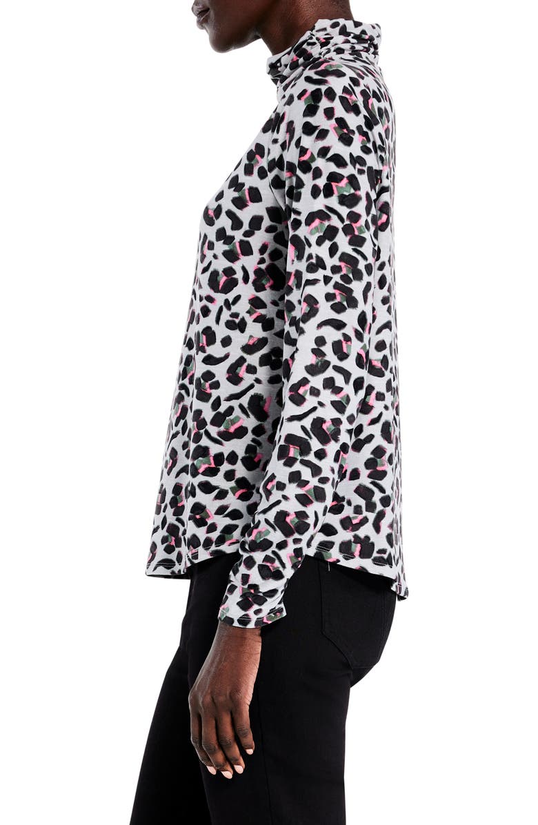 NIC+ZOE Cheetah Pop Turtleneck Top, Alternate, color,