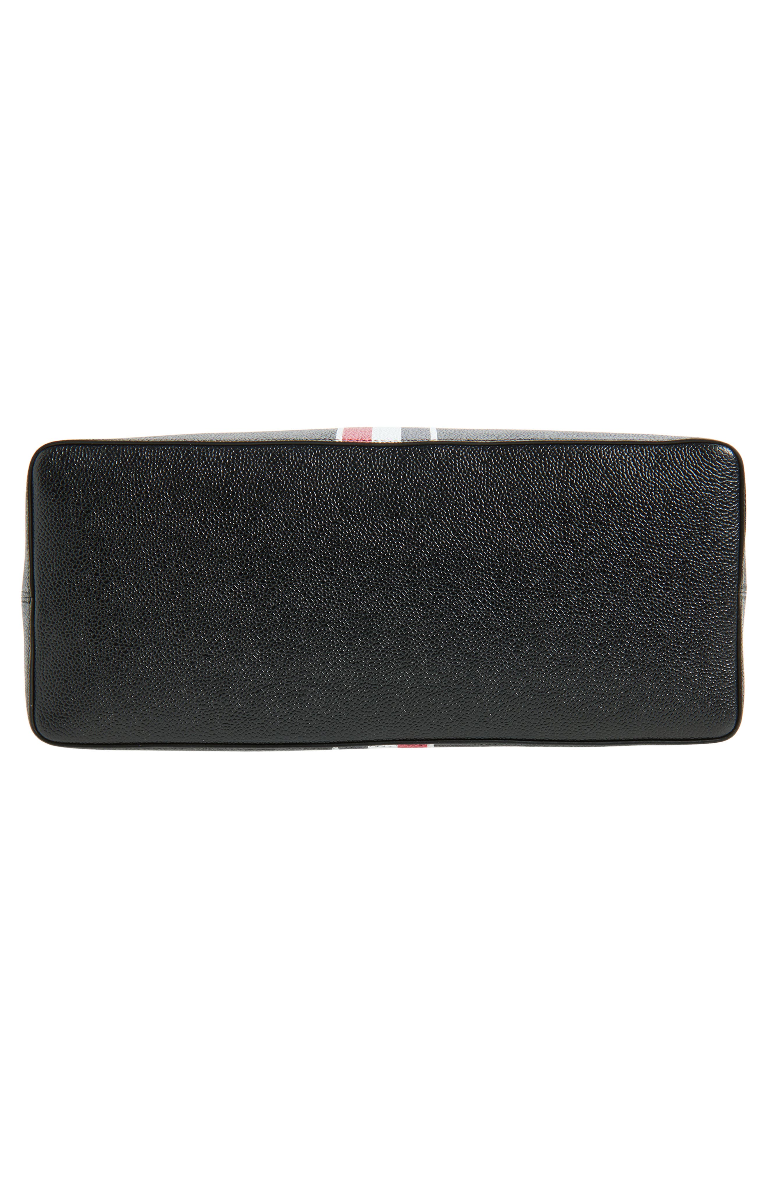 Thom Browne Vertical RWB Stripe Leather Tote, Alternate, color, Black