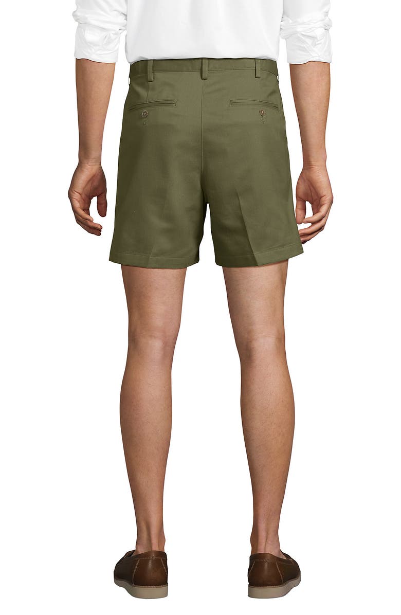 Lands' End Comfort Waist Pleated 6" No Iron Chino Shorts, Alternate, color,