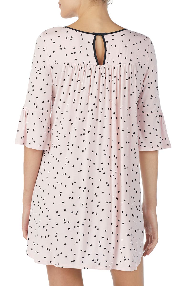 Kate Spade New York bell cuff sleep shirt, Alternate, color, Scattered Dot
