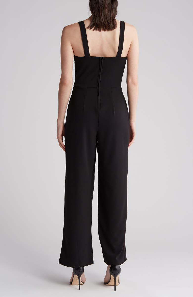bebe Wide Leg Jumpsuit, Alternate, color, Black