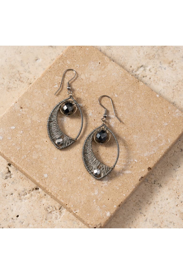 Ojo Wire Wrapped Earrings, Alternate, color, Silver
