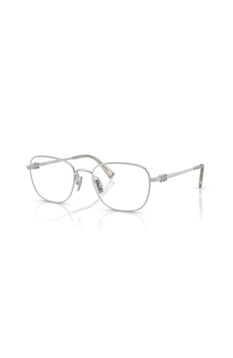 Miu Miu 51mm Square optical glasses, Main, color, Silver