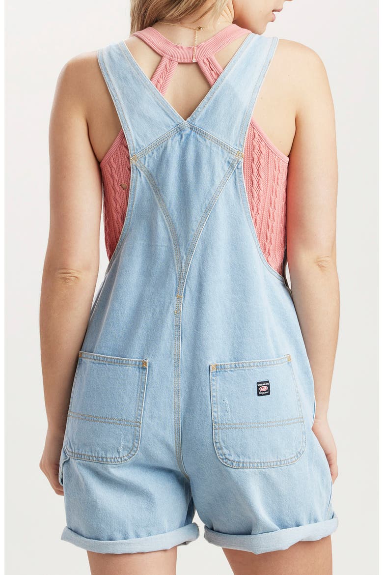 Mario Denim Shortalls, Alternate, color, BIG SUR BL