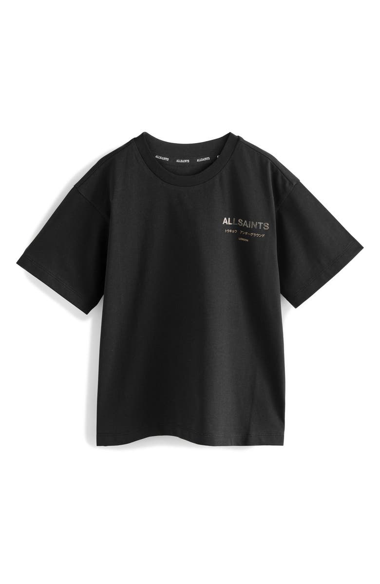 smALLSAINTS by ALLSAINTS Kids' Metallic Logo Cotton Graphic T-Shirt, Main, color, 