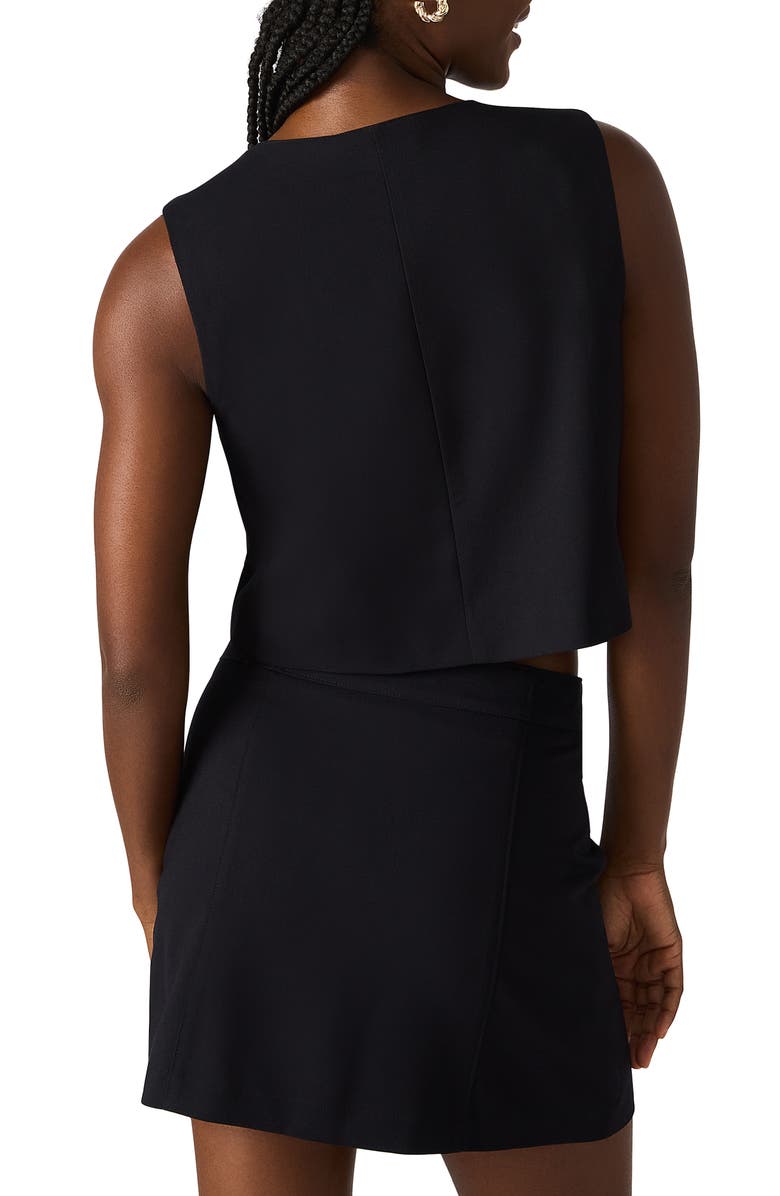 Steve Madden Hadley Double Breasted Vest, Alternate, color, Black