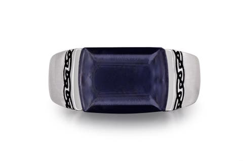 Blue Pietersite Celtic Sterling Silver Men Signet Ring