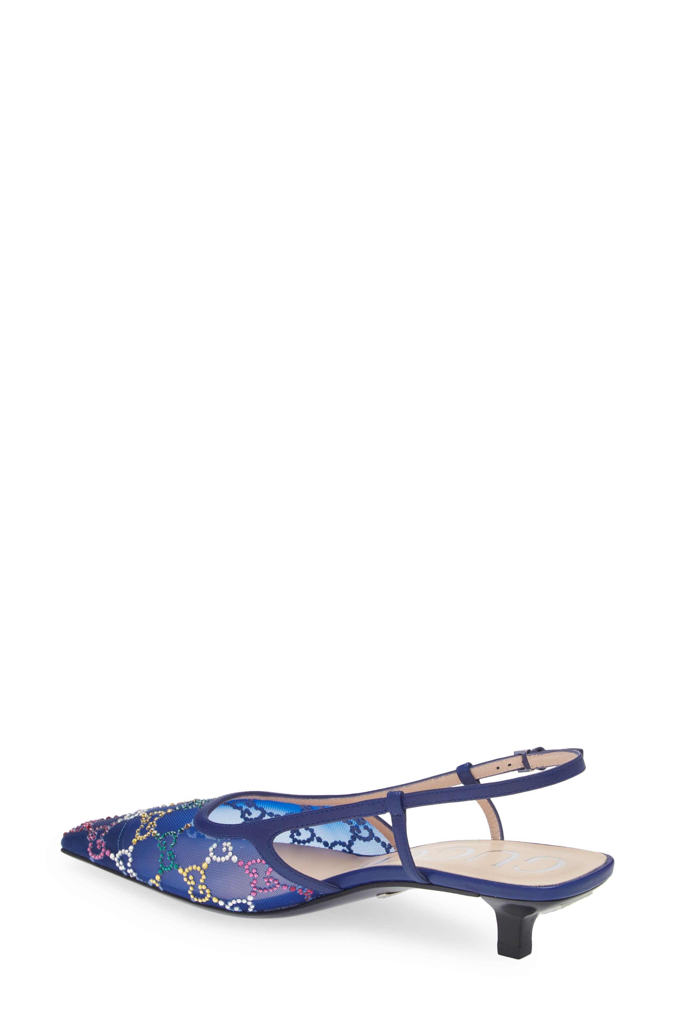 Gucci Tom GG Crystal Embellished Slingback Pump, Alternate, color, 