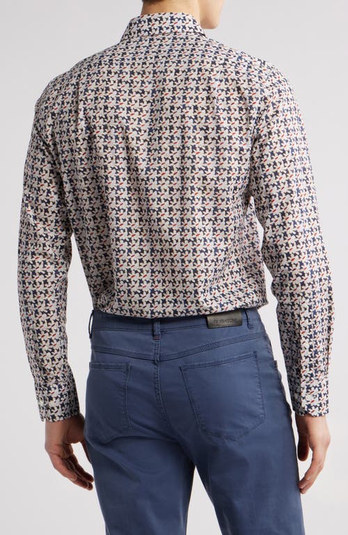 Scott Barber Regular Fit Floral Long Sleeve Cotton Button-up Shirt In Multi