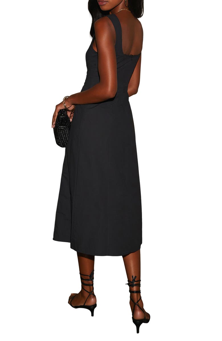 VICI Collection Solange Contrast Piping Cotton Midi Dress, Alternate, color,