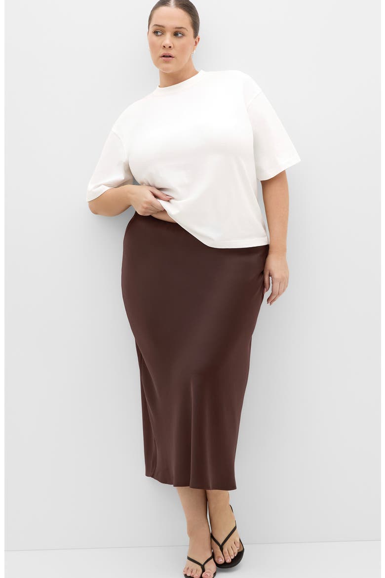 Miranda Satin Maxi Skirt, Alternate, color, TRUFFLE