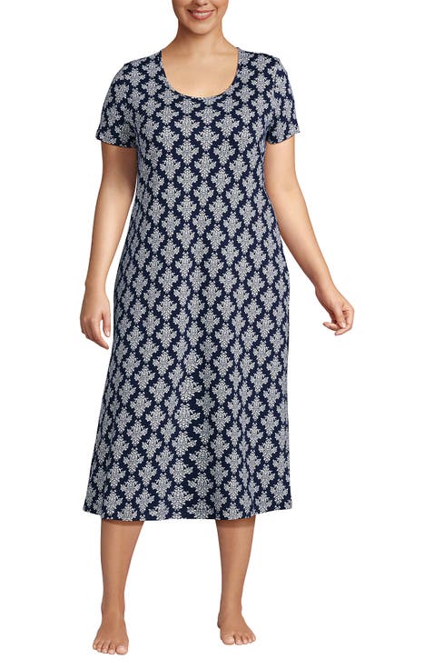 Cotton Short Sleeve Midcalf Nightgown