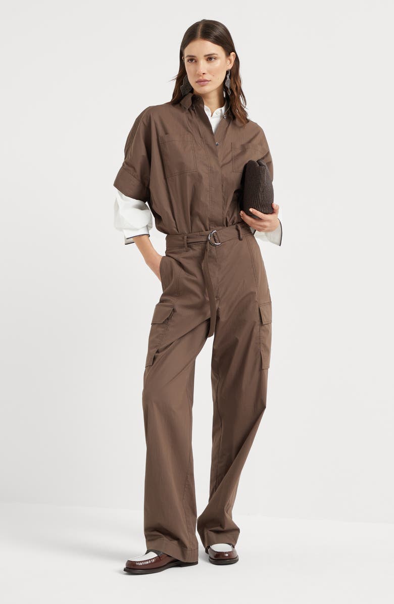 Brunello Cucinelli Poplin jumpsuit, Alternate, color, 