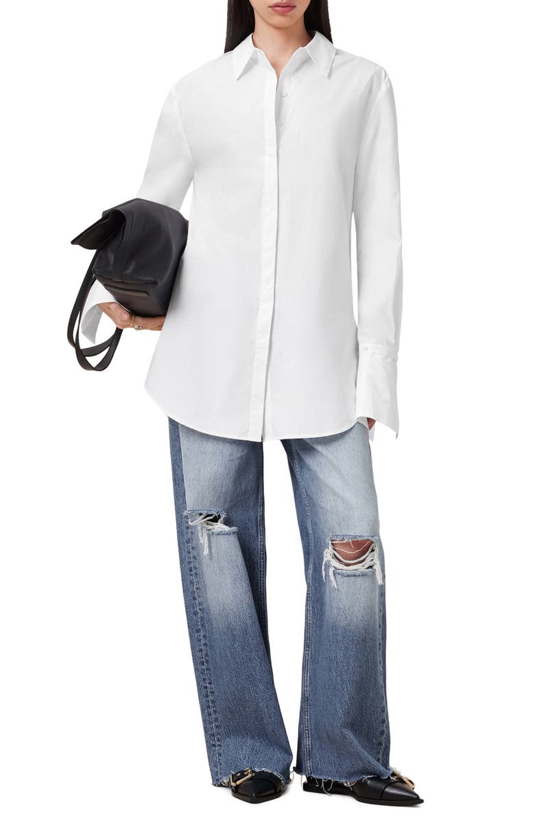 AllSaints Alber Long Sleeve Shirtdress, Alternate, color,