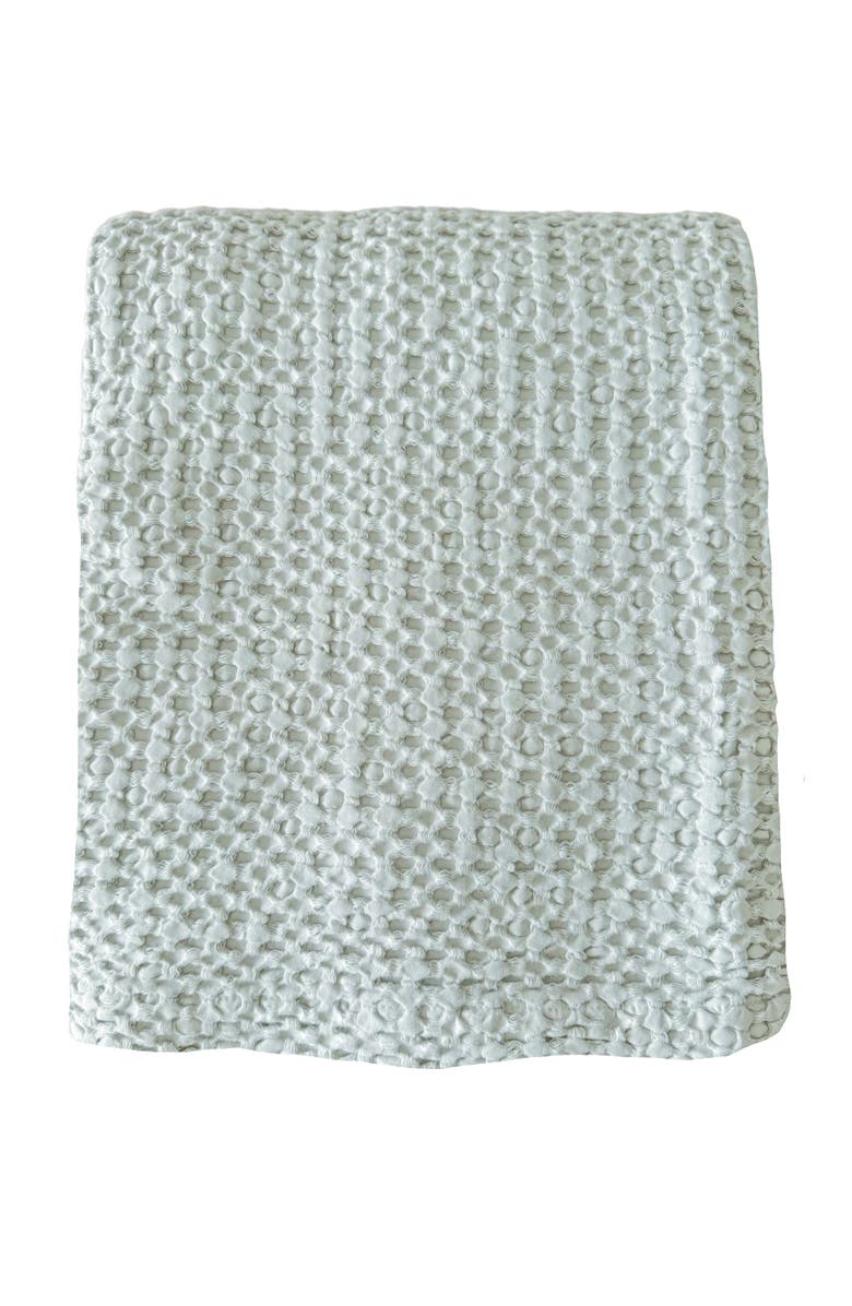 Anaya Stonewashed Cotton Waffle Bed Blanket, Alternate, color, White