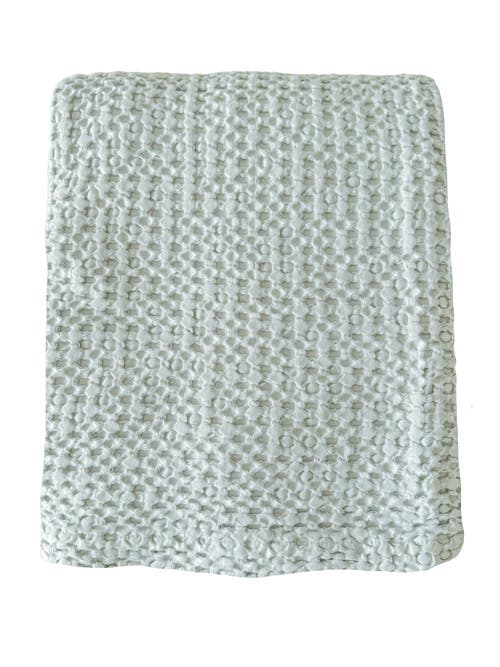 Anaya Stonewashed Cotton Waffle Bed Blanket In White