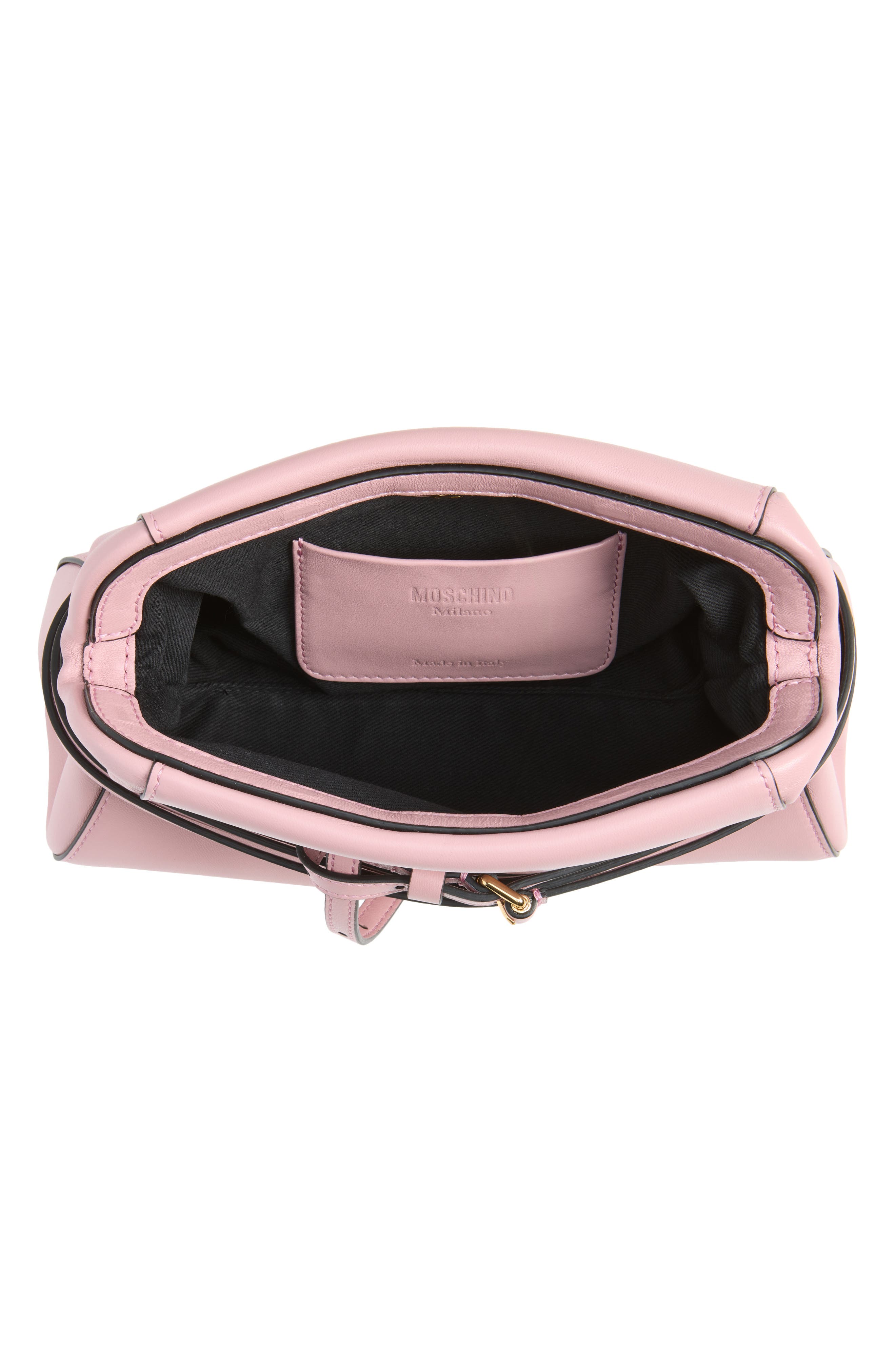 Tie Me Leather Clutch, Alternate, color, PINK
