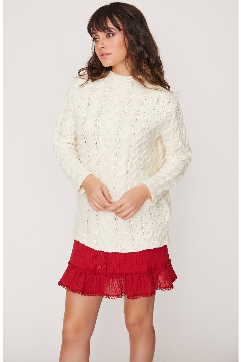 Funnel Neck Sweater, Alternate, color, IVORY