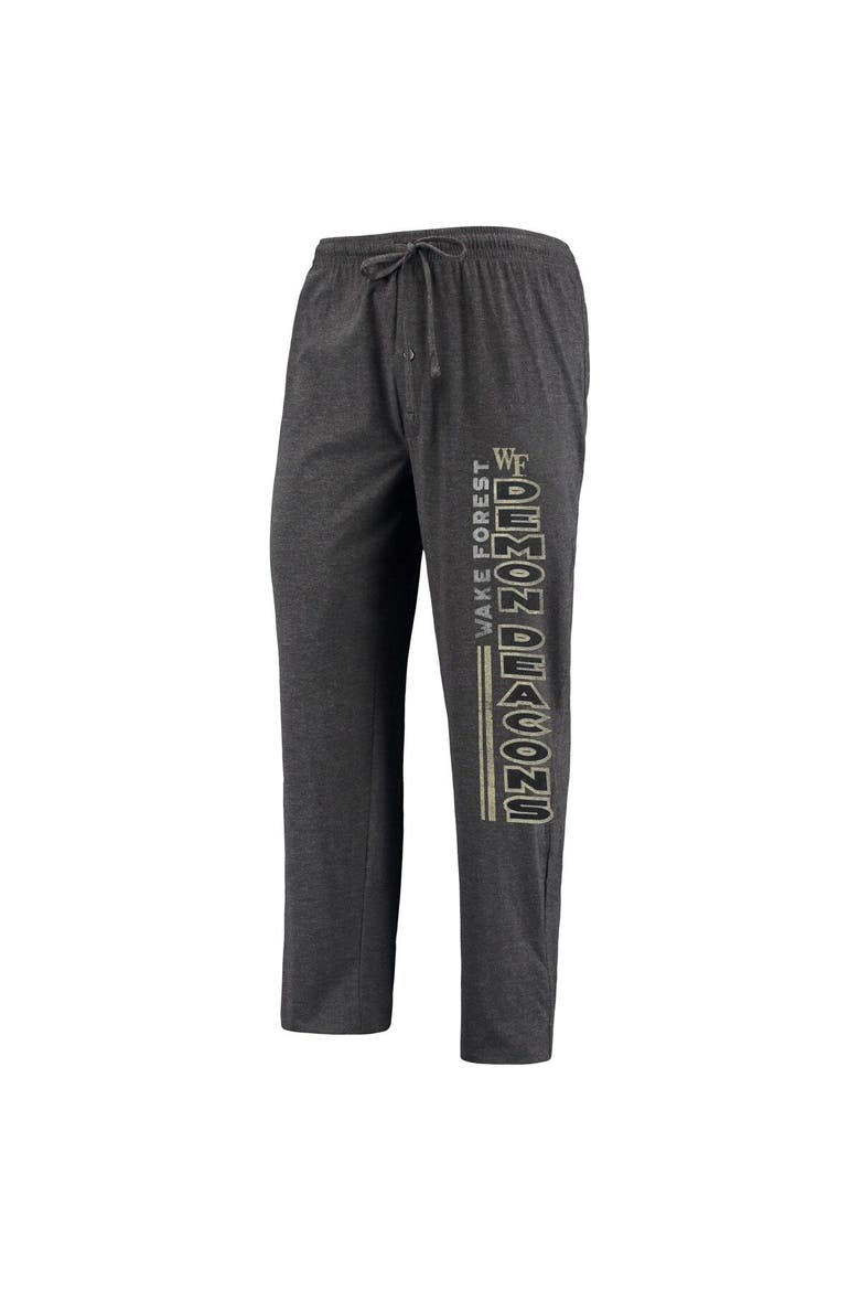 Men's Concepts Sport Heathered Charcoal/Black Wake Forest Demon Deacons Meter T-Shirt & Pants Sleep Set, Alternate, color, Heather Charcoal
