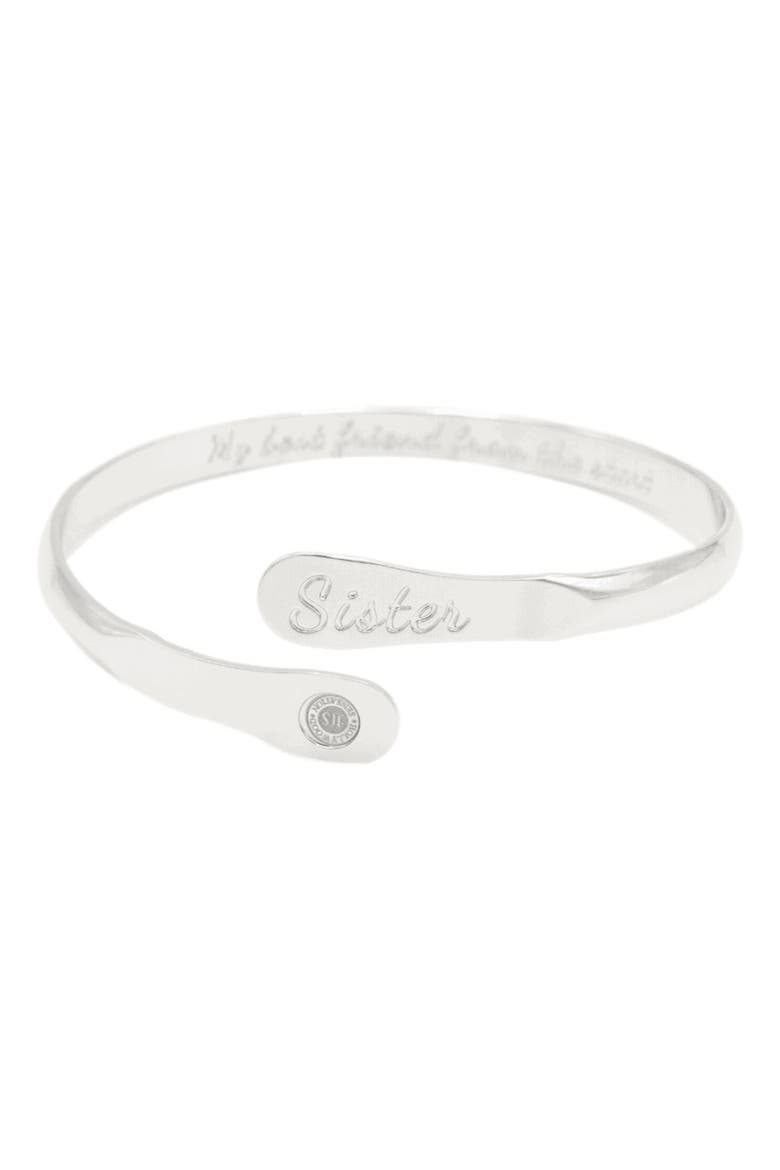 Sister Bracelets Engraved My best friend from the start, Main, color, Silver