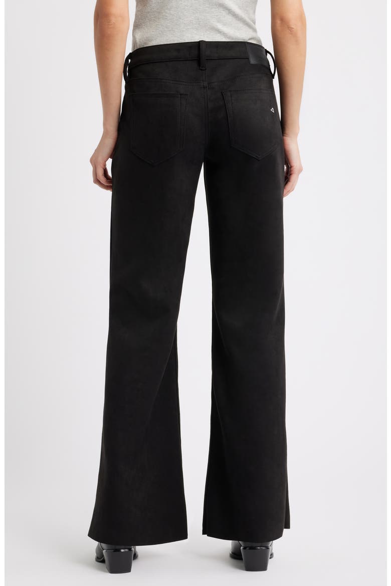 Faux Suede Comfort Flare Pants, Alternate, color, BLACK