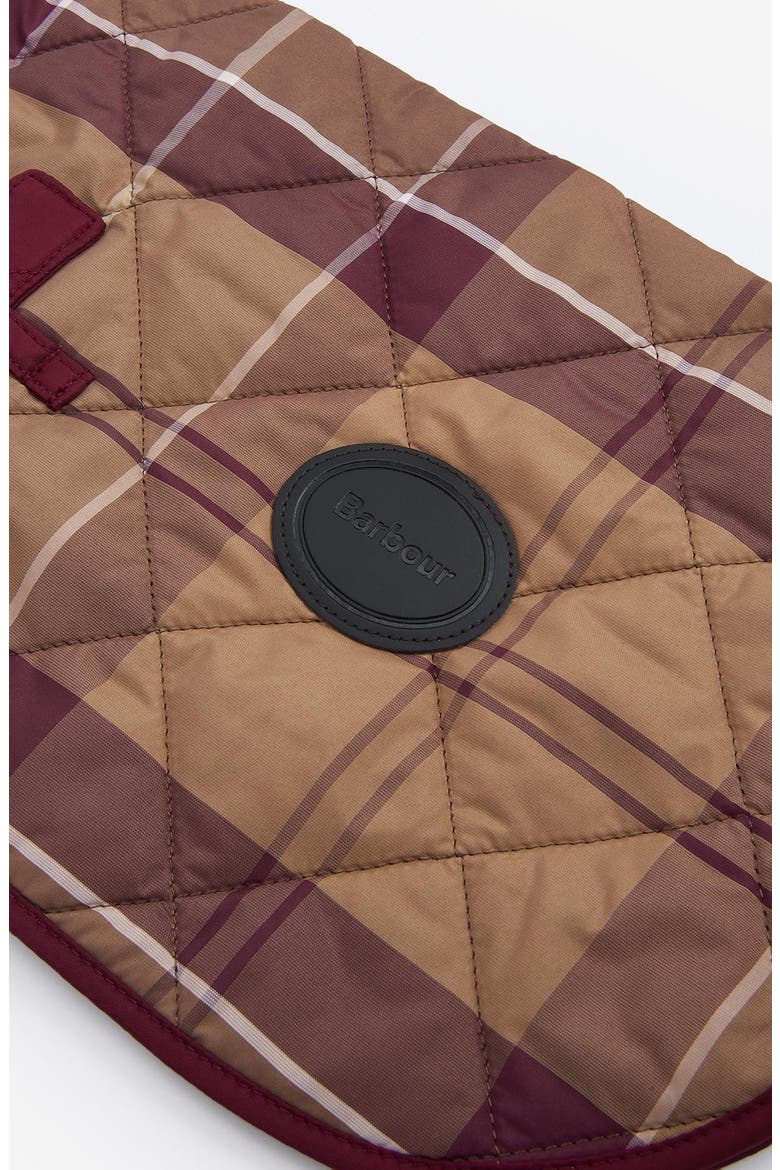Quilted Tartan Dog Coat, Alternate, color, MUTED CABERNET