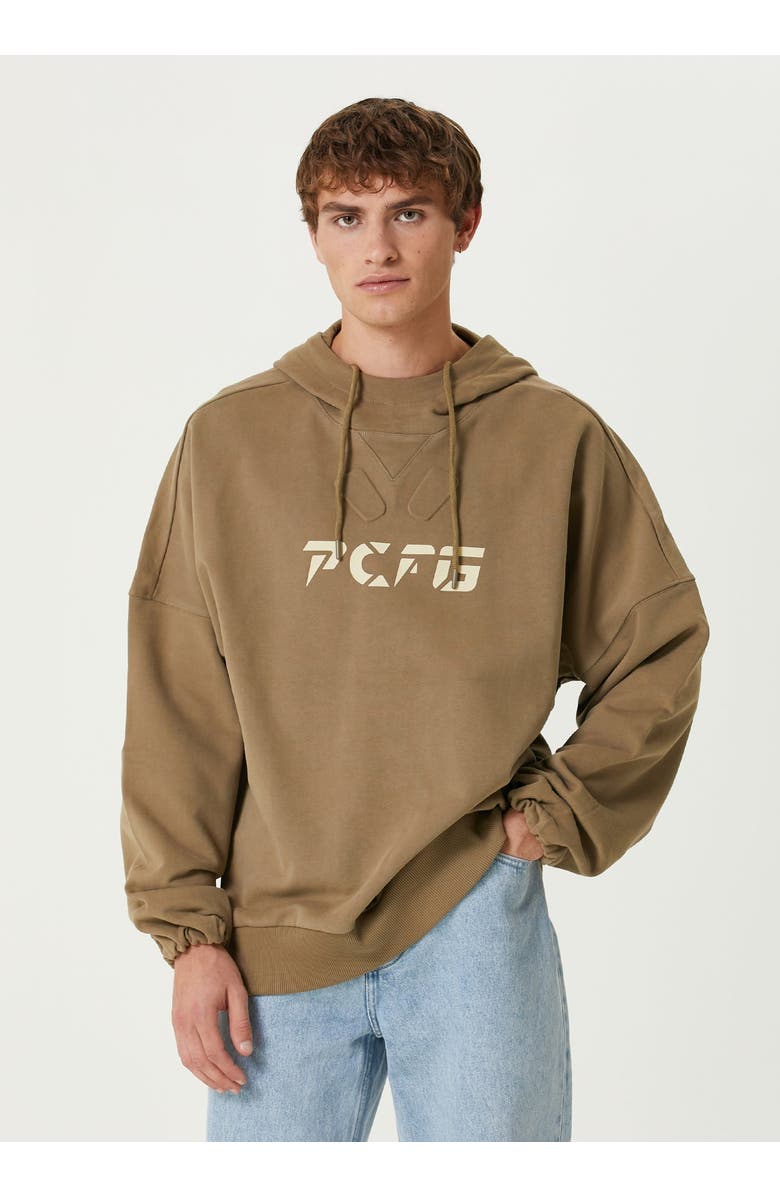 PCFG Cotton Oversized Hoodie, Alternate, color, Brown