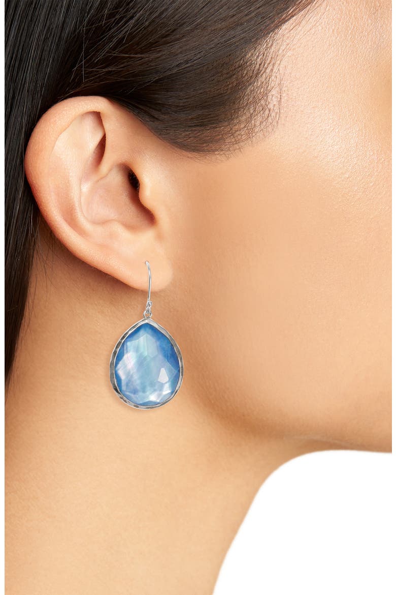 Large Rock Candy Teardrop Earrings, Alternate, color, SILVER