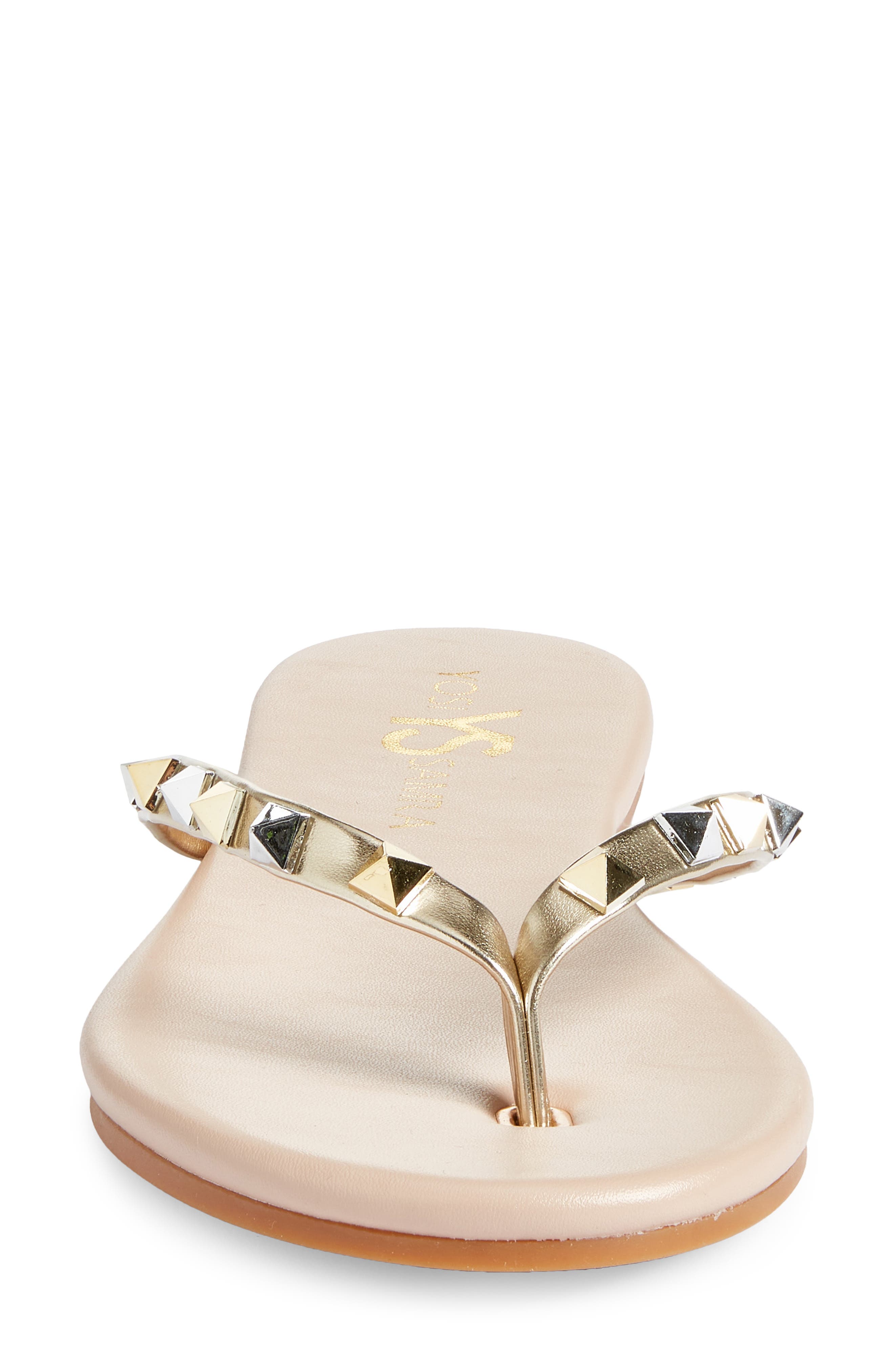 Yosi Samra Rivington Flip Flop, Alternate, color, Beige Studs