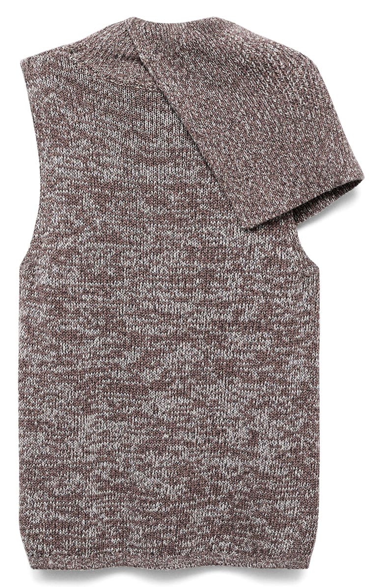 MANGO Mottled Wrap Collar Sweater Tank, Alternate, color, Light/ Pastel Grey