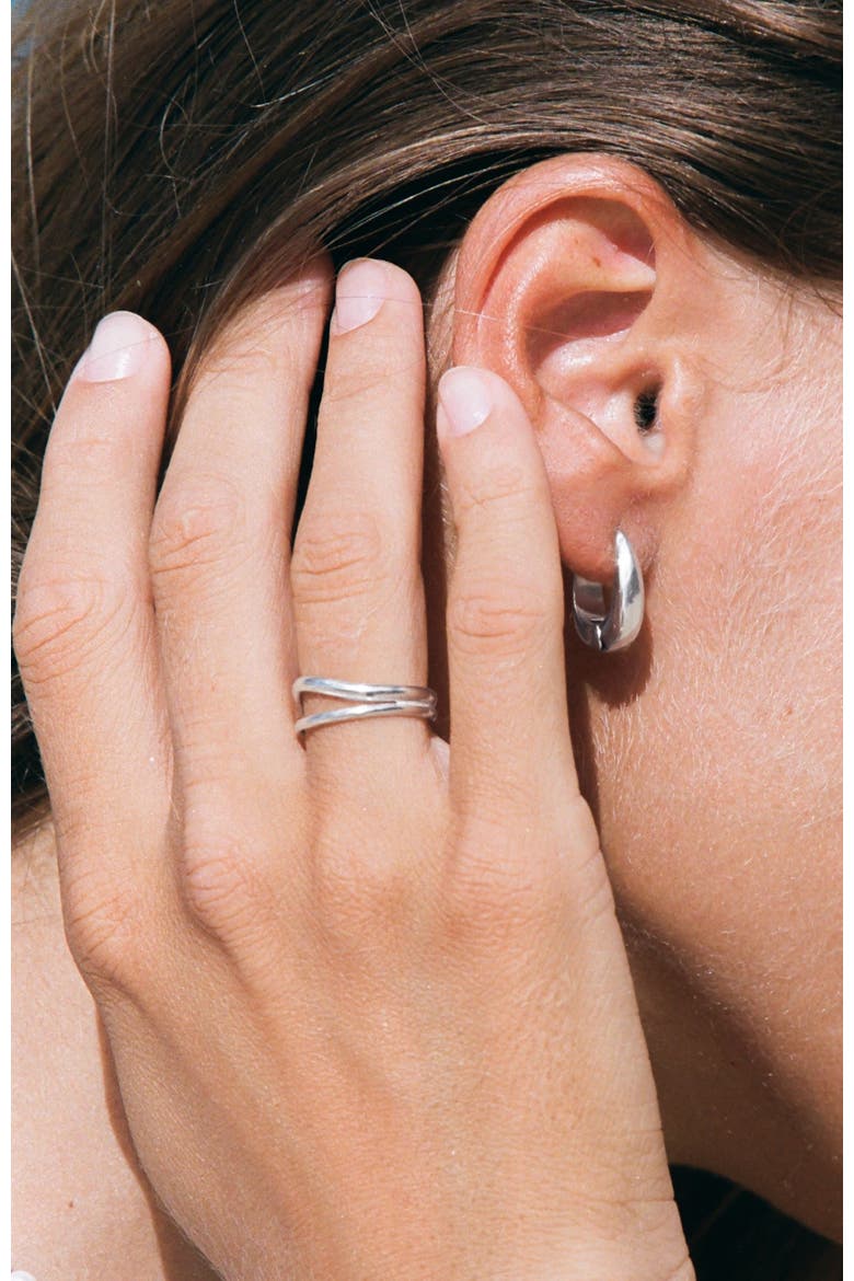 Breeze Double Ring, Alternate, color, Silver