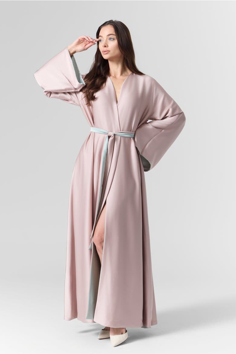 Luna Reversible Silk Belted Dress, Alternate, color, Pink/Green