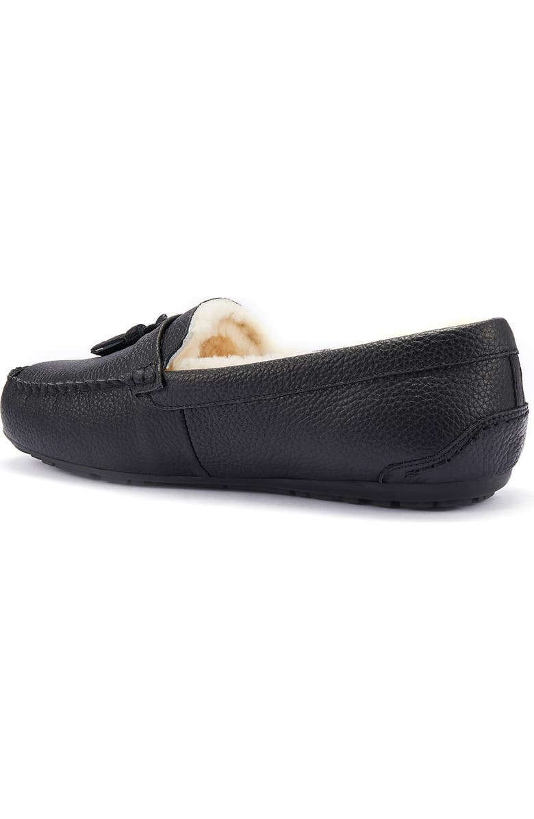 Australia Luxe Collective Hamilton Genuine Shearling Lined Tassel Loafer, Alternate, color, Crow