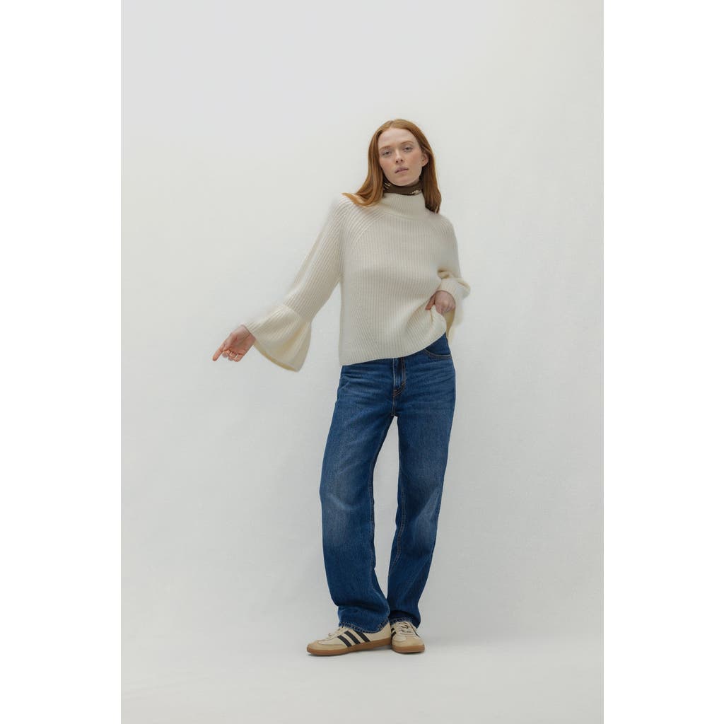 Naked Cashmere Luxe Puff Turtleneck In Gray