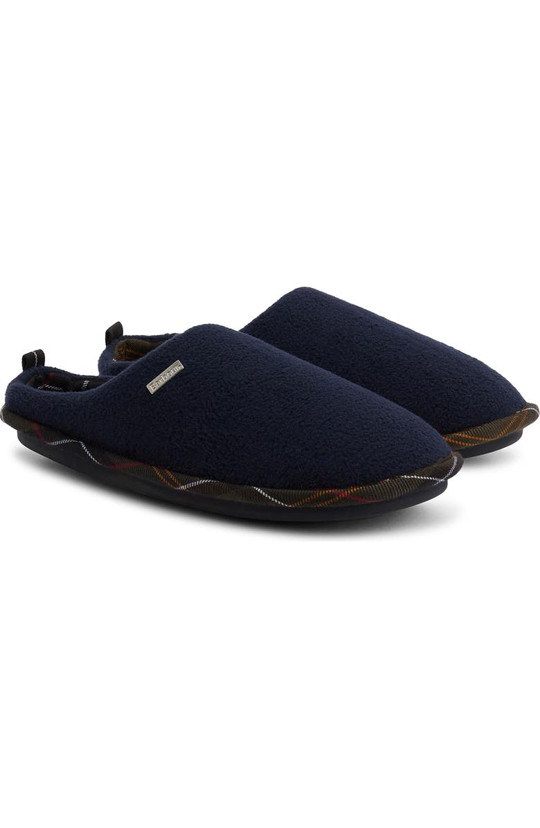 Barbour Hexham Fleece Slipper, Main, color, Navy