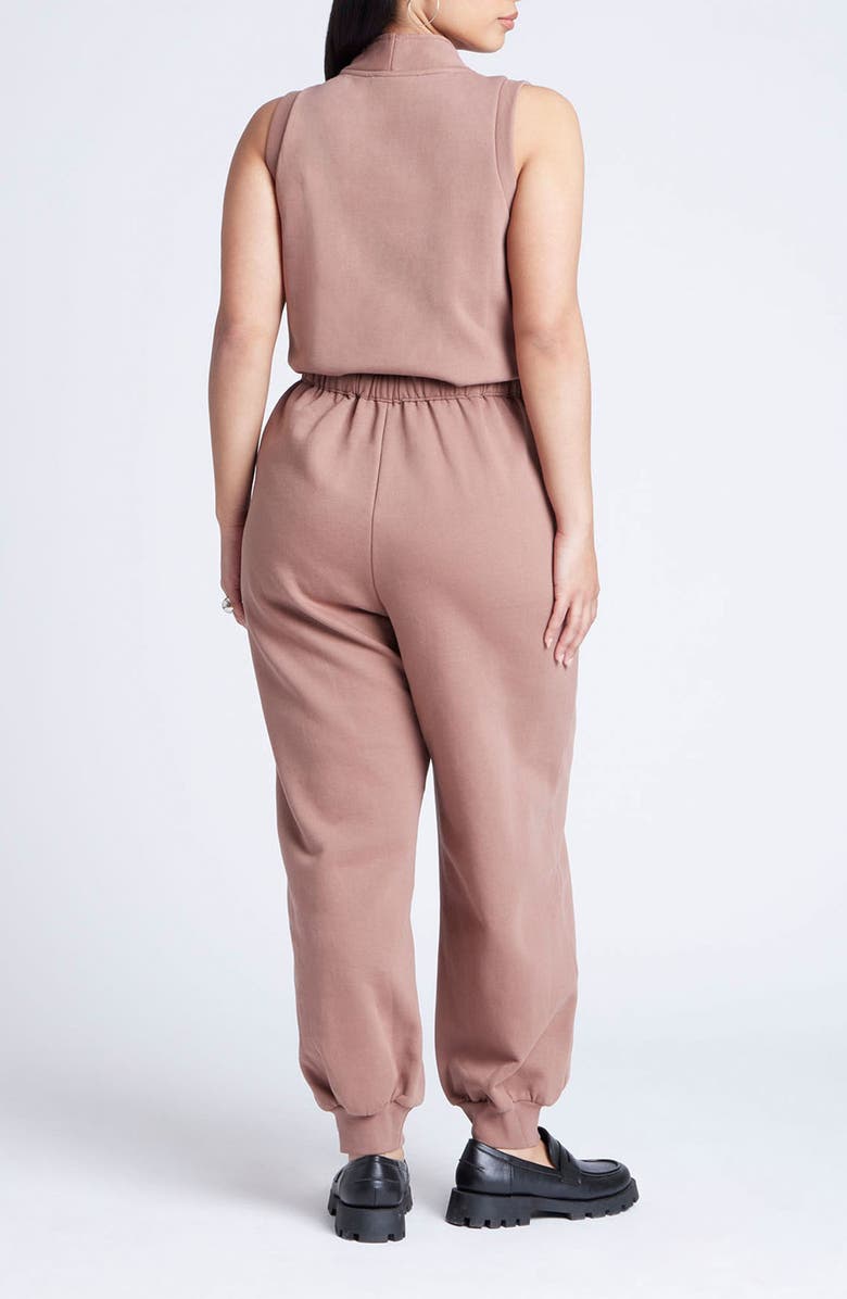 ELOQUII Sleeveless Sweat Jumpsuit, Alternate, color, 