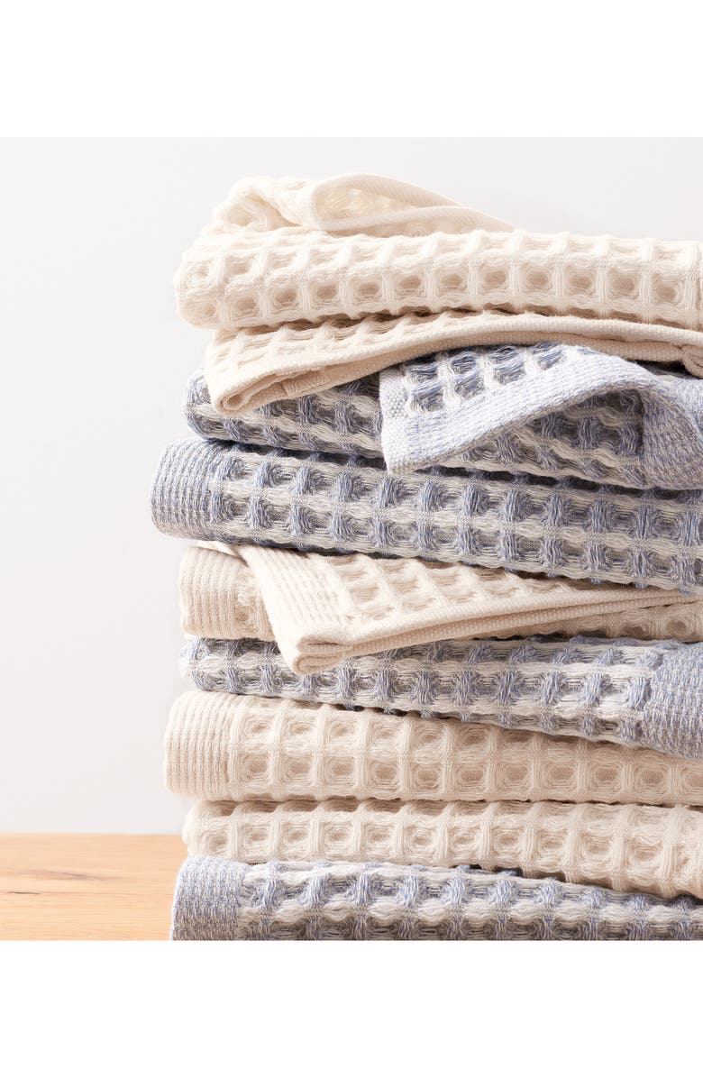 DKNY Pure Set of 4 Pure Yarn Dyed Cotton Waffle Washcloths, Alternate, color, Natural