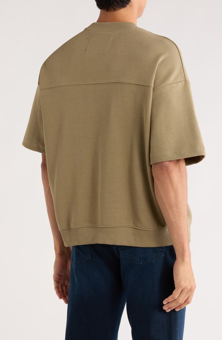 DENIM AND FLOWER Ribbed Hem Crewneck T-Shirt, Alternate, color, Mid Green