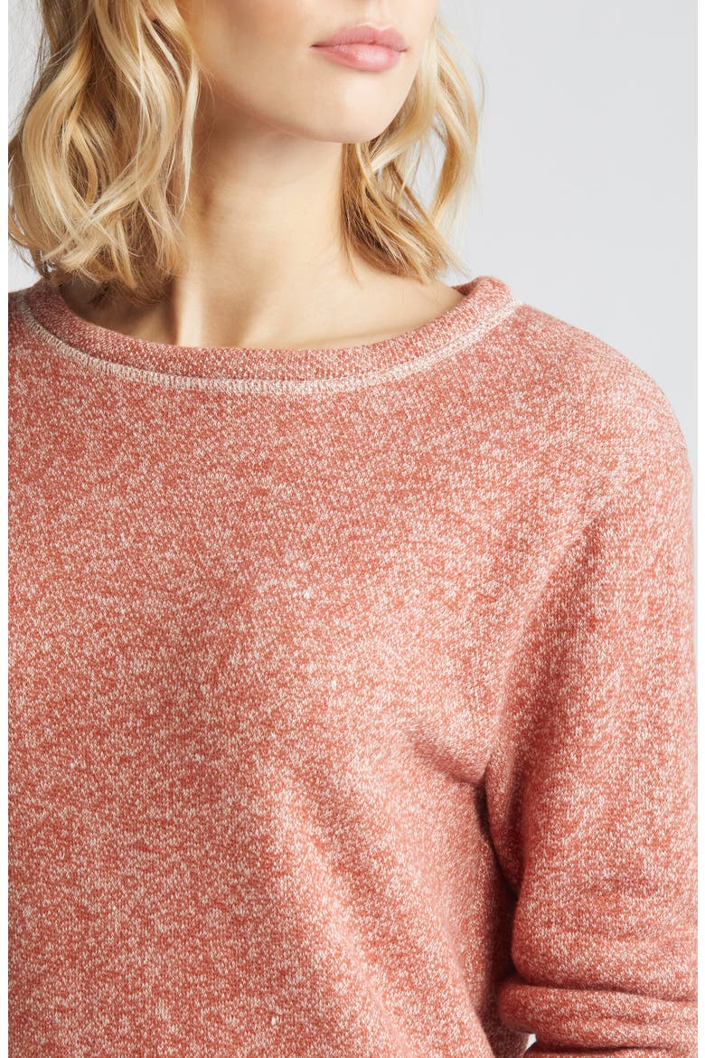 Crewneck Cotton Sweatshirt, Alternate, color, TERRACOTTA