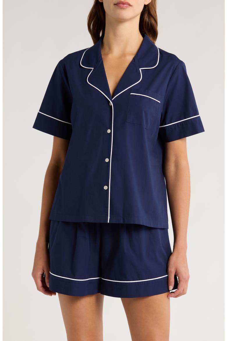 Classic Short Cotton Pajamas, Main, color, NAVY PEACOAT