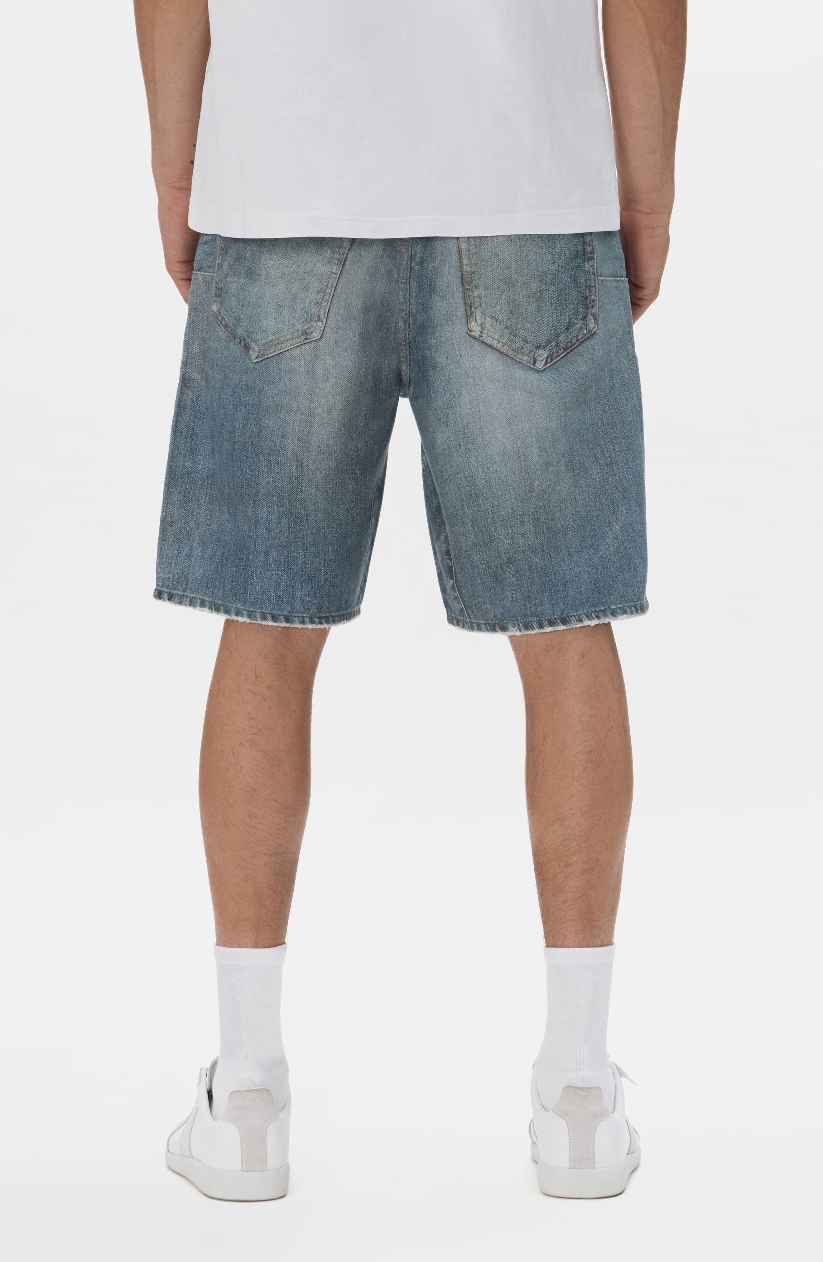 Cyanine Crystal Embellished Denim Shorts - image 2