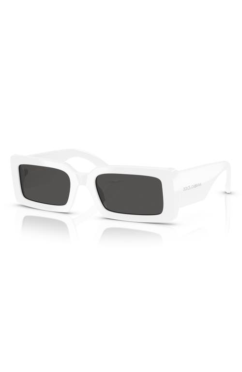 Dolce & Gabbana Womens White Dg6187 Rectangle-frame Injected Sunglasses In White